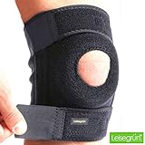 Leisegrün Sport Kniebandage, optimaler Support. Knieschoner geeignet für Damen, Herren & Kinder, rechts und Links tragbar, elastisch & atmungsaktiv